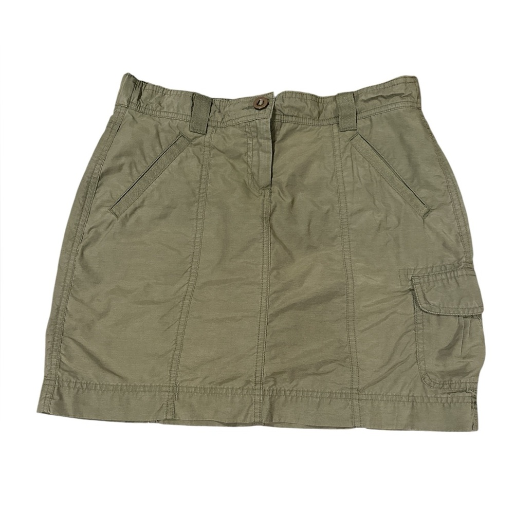 Lands End Olive Green Nylon Cargo Skort, Size 4P